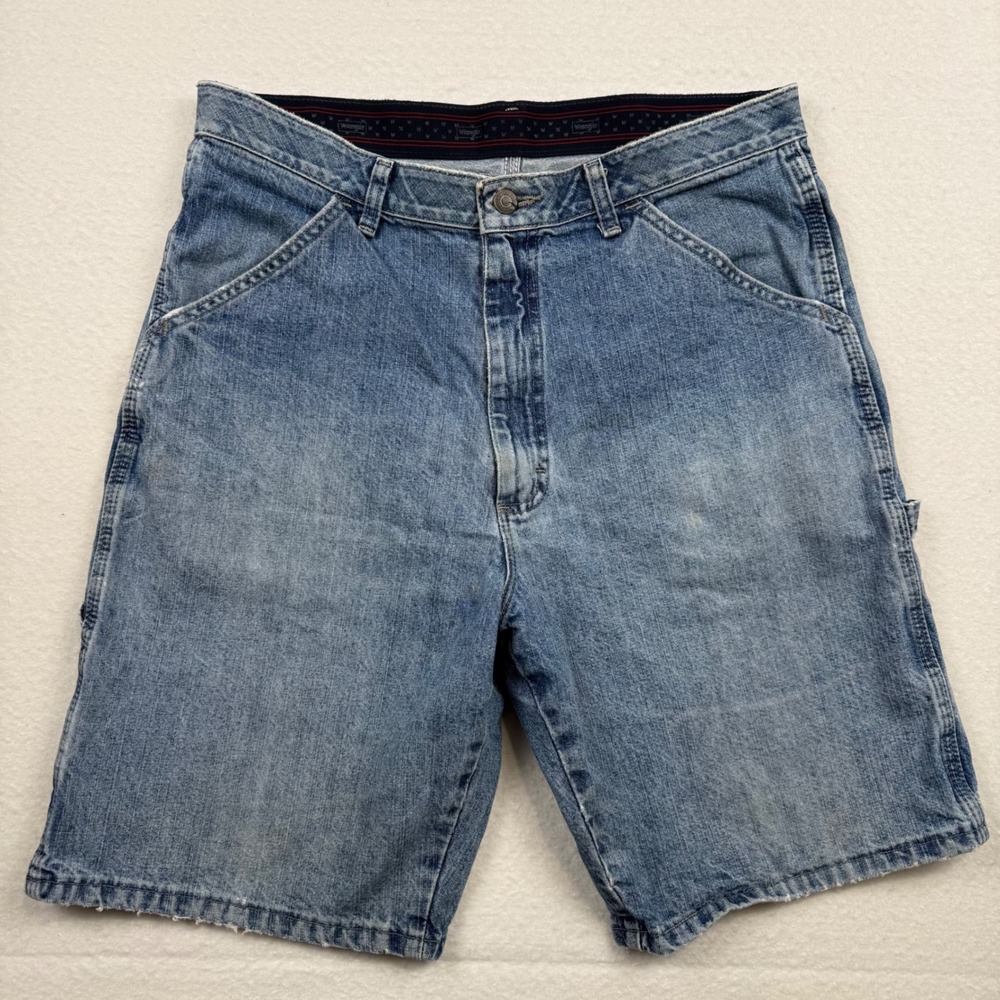 Vintage Wrangler Carpenter Denim Shorts Baggy Skater Utility Y2K Workwear 33
